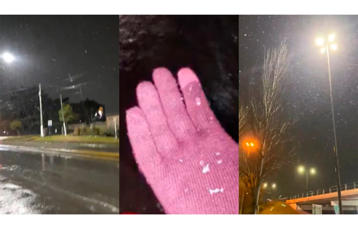 Nieva en Buenos Aires. Foto: TN