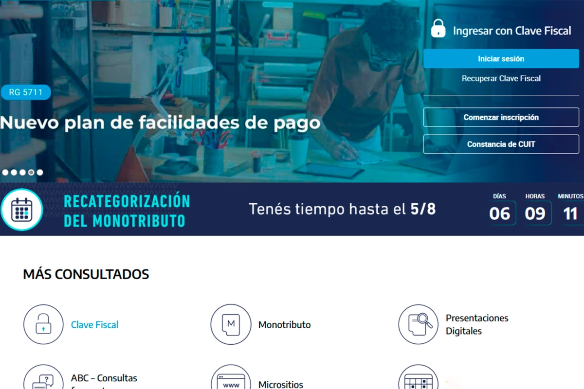 La web de ARCA estuvo caída durante varias horas