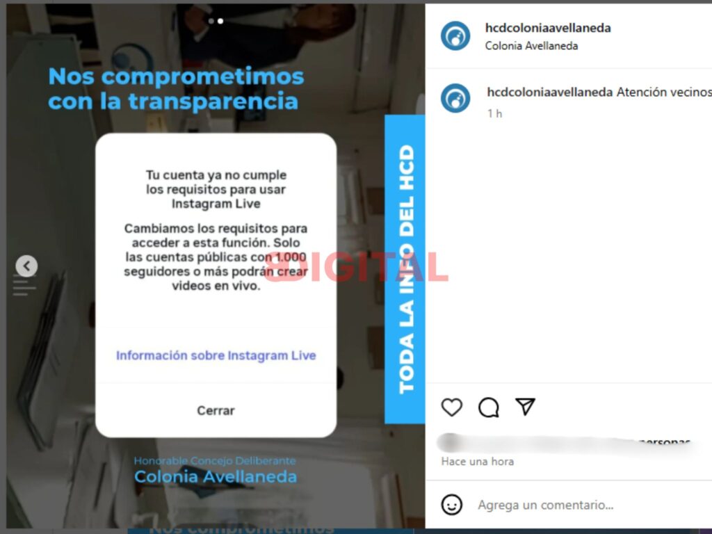 El comunicado del HCD