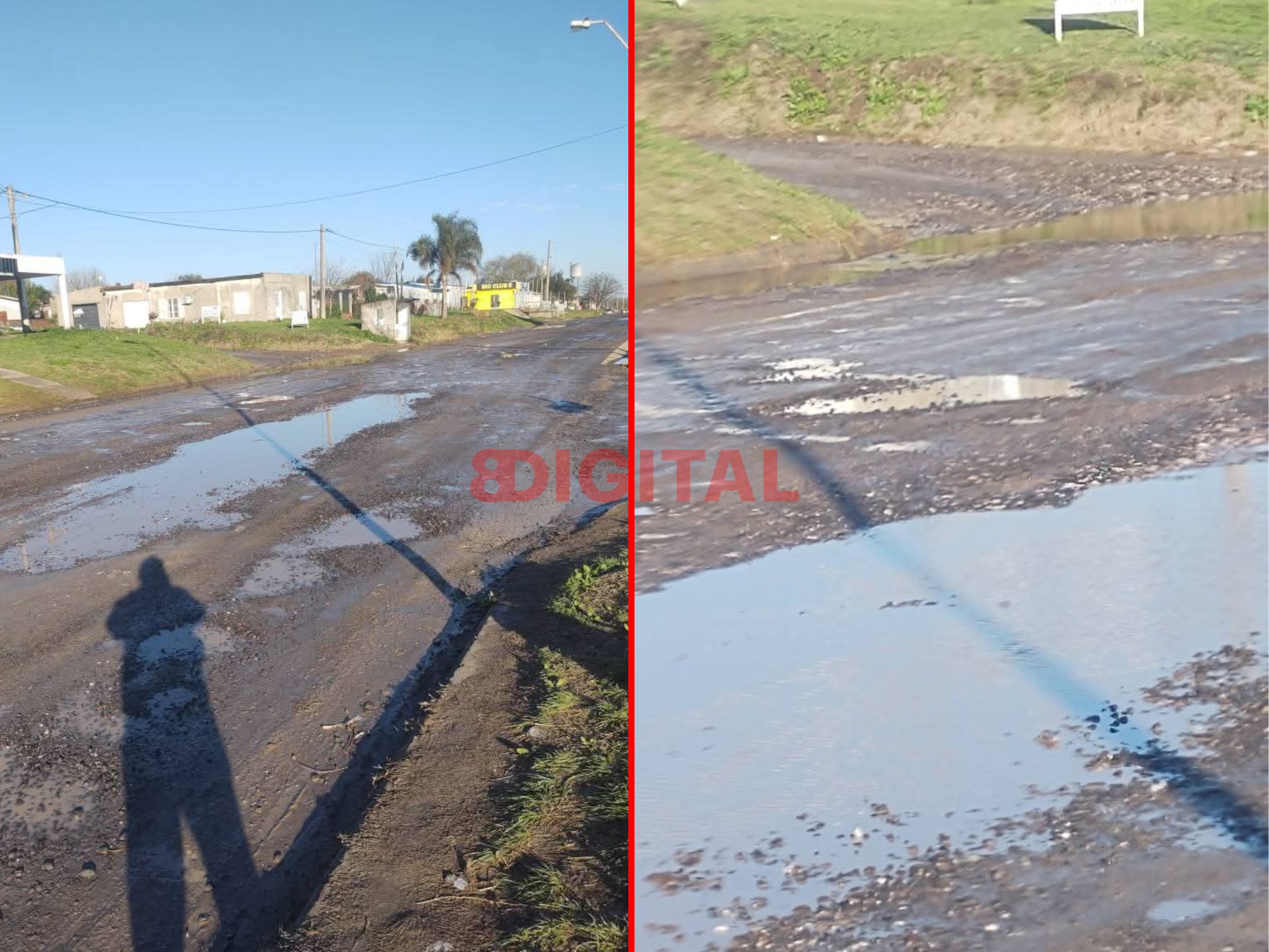 Vecino de Colonia Avellaneda denunció el mal estado de las calles. Foto: Elochodigital
