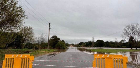 Desborde del arroyo en San Benito. Foto: Municipio de San Benito