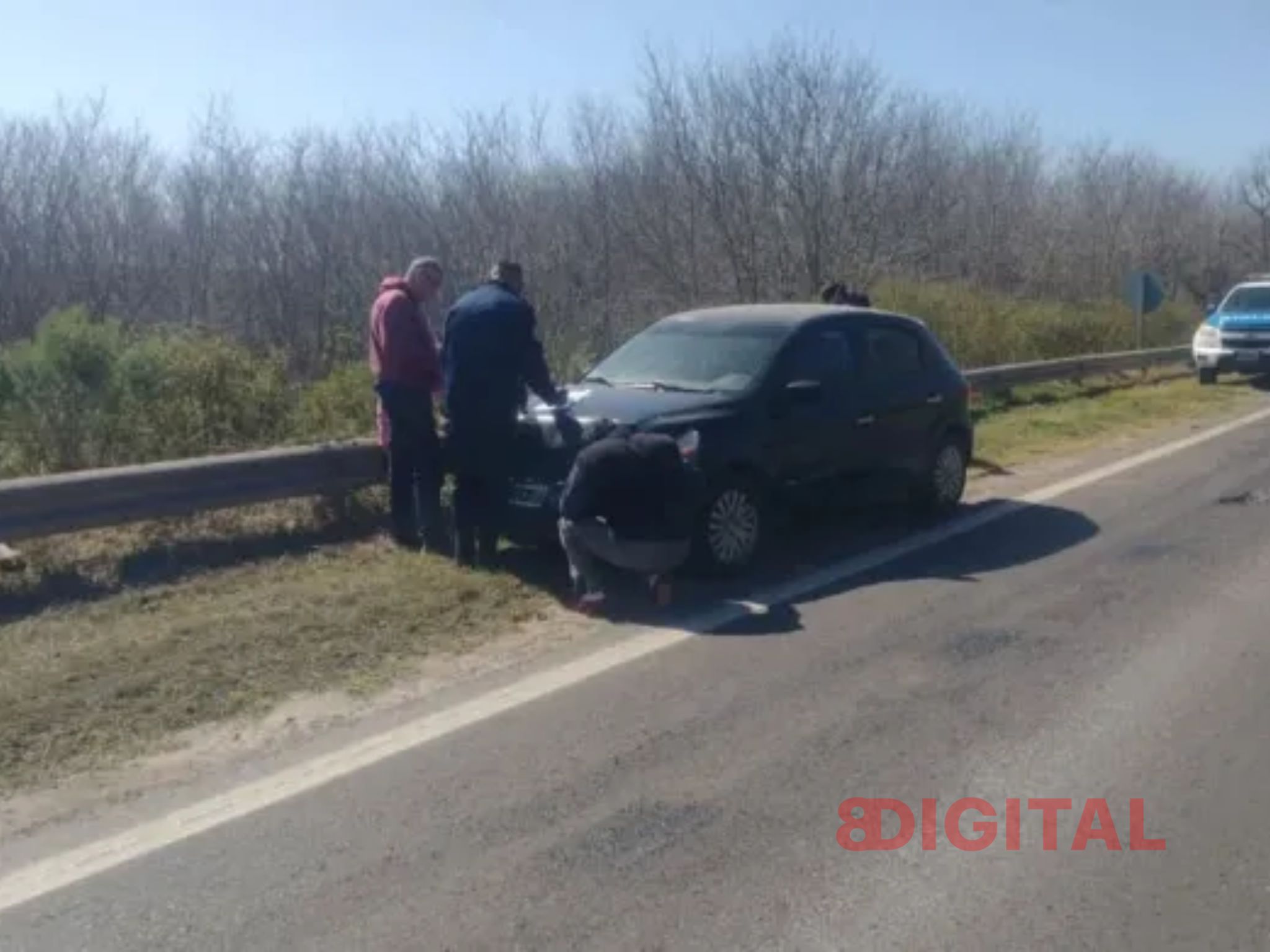 Choque entre auto y camioneta en los puentes de La Picada. Foto: Cable Video Cerrito