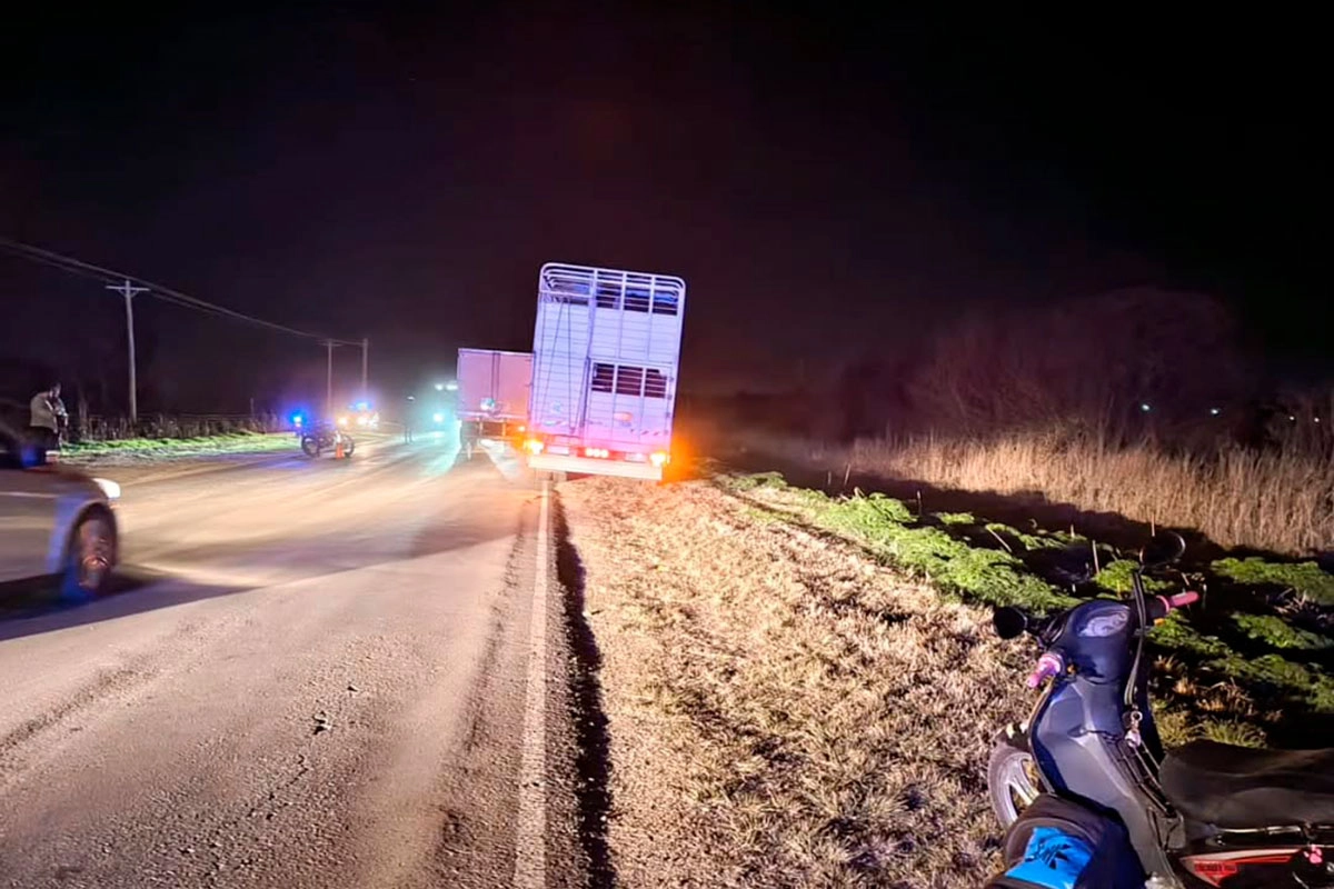 Una mujer murió tras caer de una moto y ser embestida por un camión en la ruta provincial 11. Foto: P.E.R.