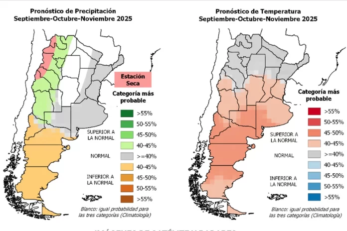 Pronóstico climático trimestral. Foto: SMN Pronóstico climático trimestral. Foto: SMN