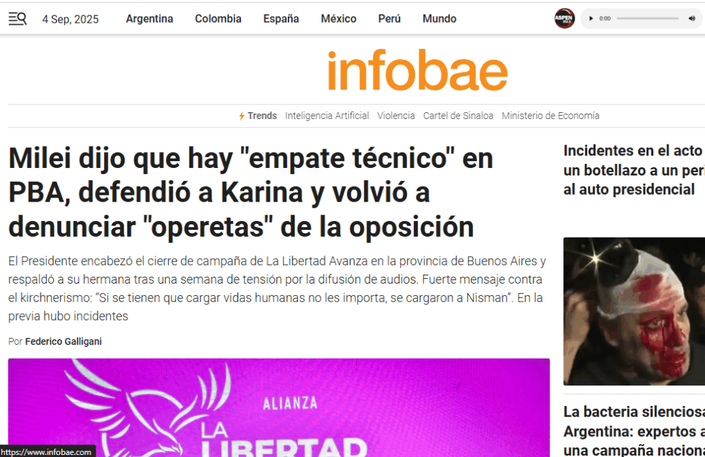 Cómo reaccionaron los medios al cierre de campaña de Javier Milei en Moreno.