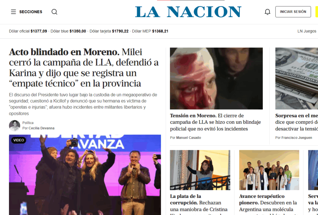 Cómo reaccionaron los medios al cierre de campaña de Javier Milei en Moreno.