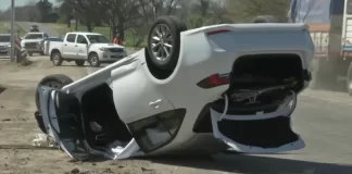 Choque y vuelco en Acceso Norte y Ruta 12