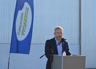 Frigerio anunció un alivio histórico para el arroz entrerriano. Foto: (ER).