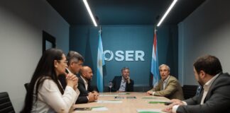 Frigerio recorrió las nuevas oficinas de OSER.