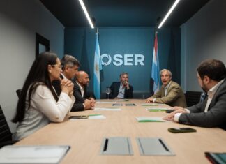 Frigerio recorrió las nuevas oficinas de OSER.