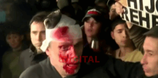 El periodista y productor Cristian Mercatante recibió un golpe en la cabeza con una botella. (Foto: captura de TV).