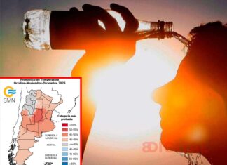 Ola de calor histórica en Argentina. Foto: SMN/Hipertextual