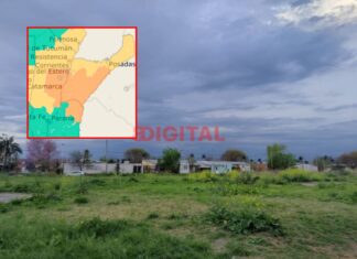 Alerta naranja por tormentas en Entre Ríos: qué departamentos estarán afectados La alerta por tormenta naranja en Entre Ríos. Foto: SMN.