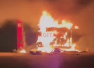 Incendio de camión en Acceso Norte de Paraná