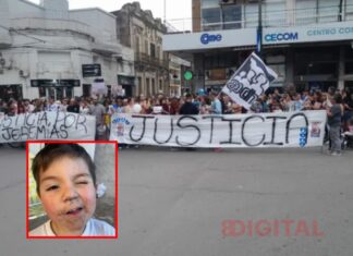Familiares marcharon en Cantera 25 para pedir justicia por Jeremías, el niño atropellado. Foto: La Pirámide