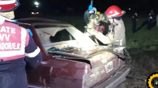 Rescatan a un hombre tras chocar contra un caballo en Ruta 18. Foto: PER