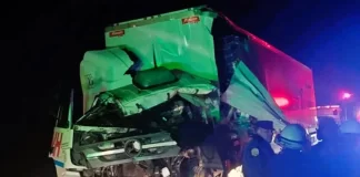 Así quedó el camión tras el accidente fatal. Foto: R2820.