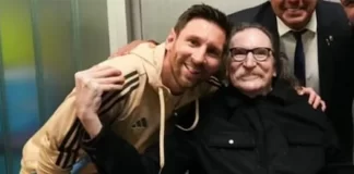 Messi y Charly tras el triunfo de Argentina