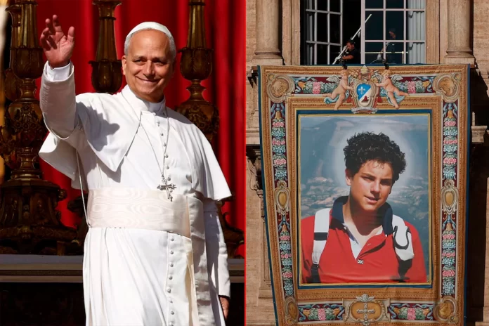 El papa León XIV proclamó al primer santo millennial. Foto: (Reuters).