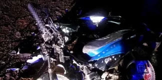 Una de las motos que protagonizó el accidente. Foto: P.E.R.