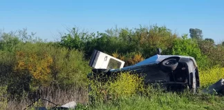 Tres jóvenes heridos en un grave accidente en la Ruta 20