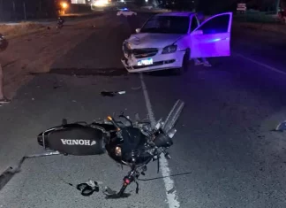 Grave choque en Ruta 12, al frente de la entrada de San Benito. Foto: Policía de Entre Ríos