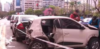 Choque múltiple en Retiro con tres heridos: involucró 5 autos y a un colectivo de la línea 17