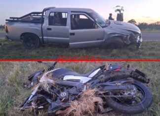 Un motociclista murió tras chocar contra una camioneta en Ruta Provincial N° 2. Foto: P.E.R.