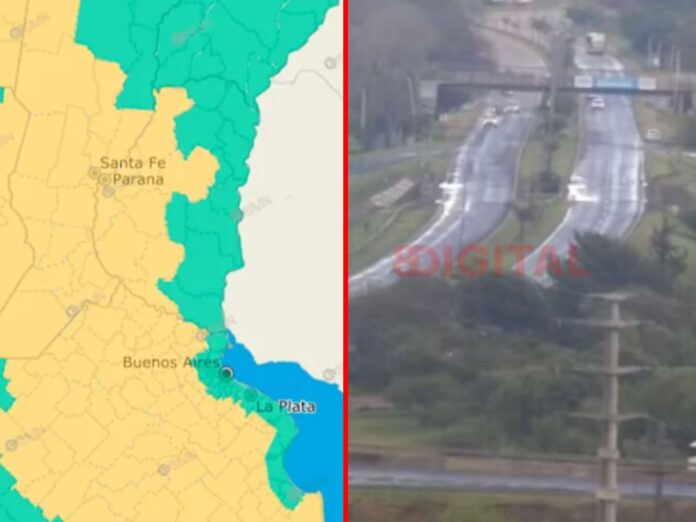 Alerta por tormentas en Entre Ríos. Foto: Elochodigital / SMN.