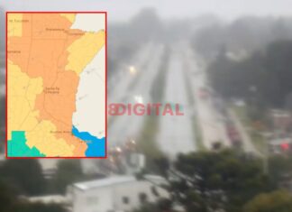 Alerta naranja por tormentas severas en Entre Ríos. Foto: Elochodigital/SMN.