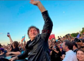 Javier Milei en Paraná. Foto: LLA