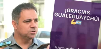 Mauricio “Palito” Davico, tras el cierre de los comicios: “Estamos contentos, los resultados son muy favorables”. Foto: Ahora.