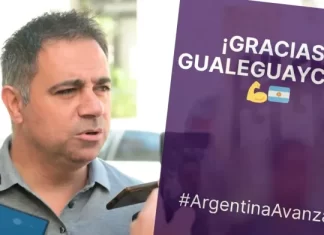 Mauricio “Palito” Davico, tras el cierre de los comicios: “Estamos contentos, los resultados son muy favorables”. Foto: Ahora.