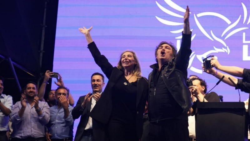 Milei en el acto de Rosario. (Alan Monzón/Rosario3)