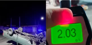 Conductor ebrio volcó su camioneta en Victoria: tenía 2,03 de alcohol en sangre