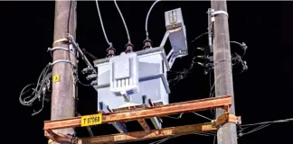 El transformador desde donde se registró la descarga eléctrica. Foto: Policía de Entre Ríos