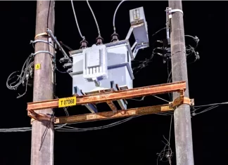 El transformador desde donde se registró la descarga eléctrica. Foto: Policía de Entre Ríos