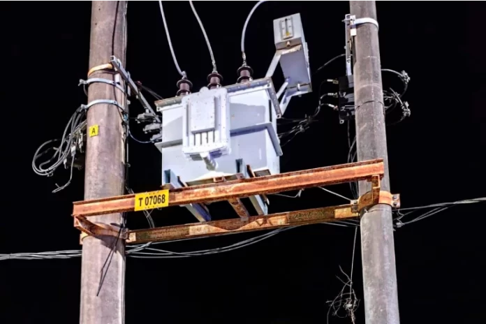 El transformador desde donde se registró la descarga eléctrica. Foto: Policía de Entre Ríos