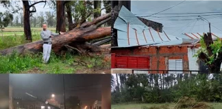 Temporal en Concepción del Uruguay. Foto: 03442 y La Pirámide.