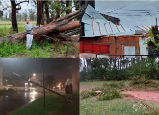Temporal en Concepción del Uruguay. Foto: 03442 y La Pirámide.
