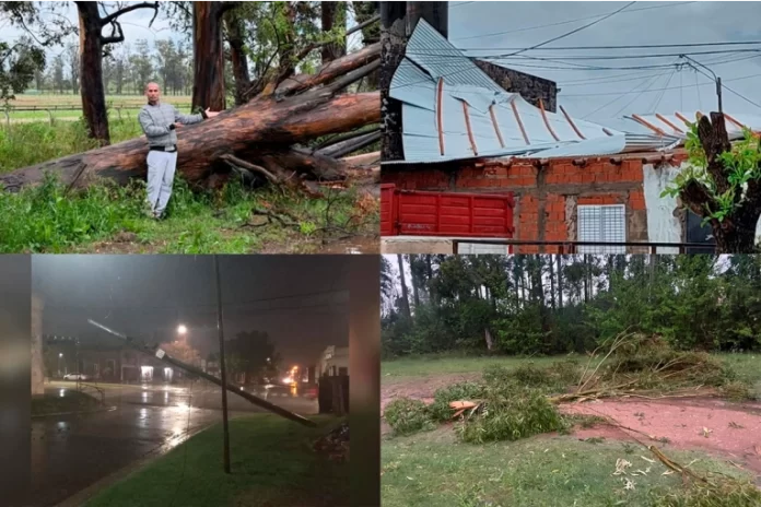 Temporal en Concepción del Uruguay. Foto: 03442 y La Pirámide.