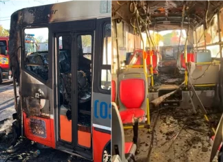 Se incendió un colectivo en Paraná