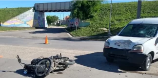 Un joven motociclista sufrió fracturas y fue trasladado a Paraná