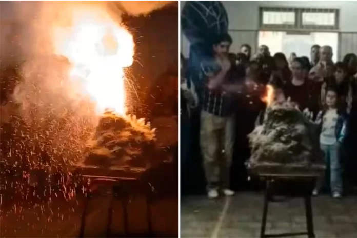 Explosión en feria de ciencias. Foto: captura de video Explosión en feria de ciencias. Foto: captura de video