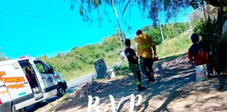 El hombre manipulaba un machete cuando se lastimó. Foto: Bomberos Voluntarios Paraná