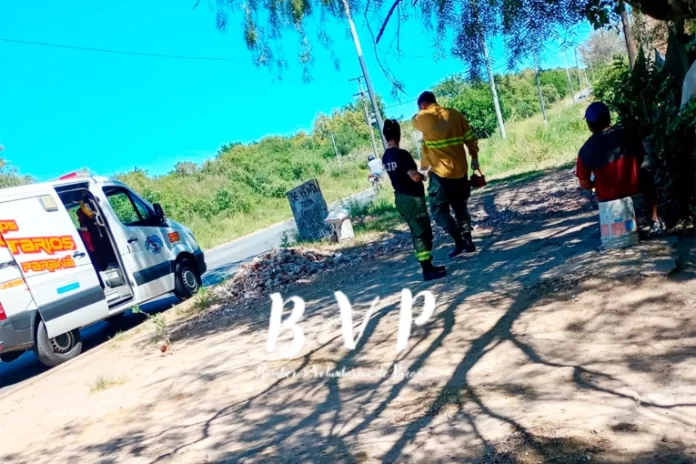 El hombre manipulaba un machete cuando se lastimó. Foto: Bomberos Voluntarios Paraná