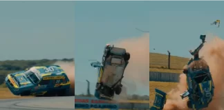Impactante vuelco en el Turismo Pista.