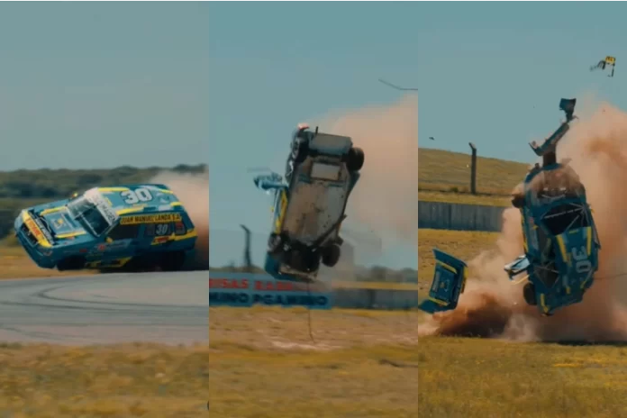 Impactante vuelco en el Turismo Pista.