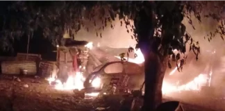 Postal del incendio. Foto: Bomberos Voluntarios de Paraná.