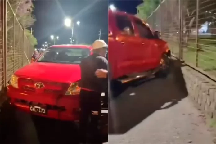 Conductor alcoholizado choca contra el Corsódromo en Gualeguaychú y pone en riesgo a peatones. Foto: R2820. Conductor alcoholizado choca contra el Corsódromo en Gualeguaychú y pone en riesgo a peatones. Foto: R2820.